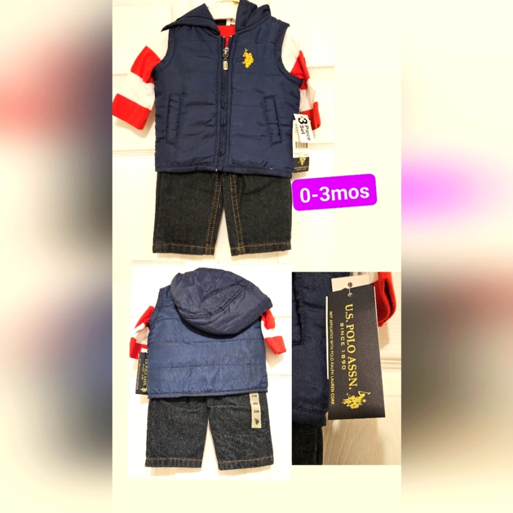U.S. Polo Assn. Baby Outfit - Blue and Red